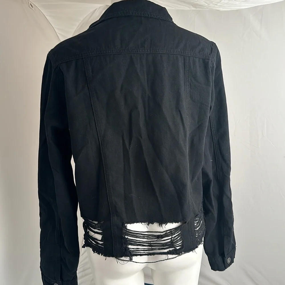 Bianco black distressed lightweight button front jacket - Picture 4 of 8